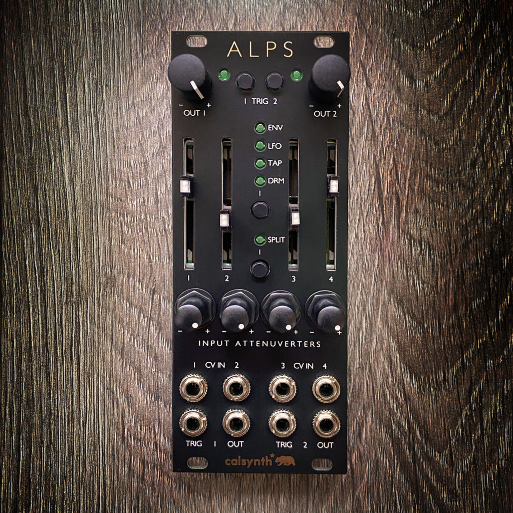 Alps - 10hp Peaks with sliders and attenuverters - Matte Black