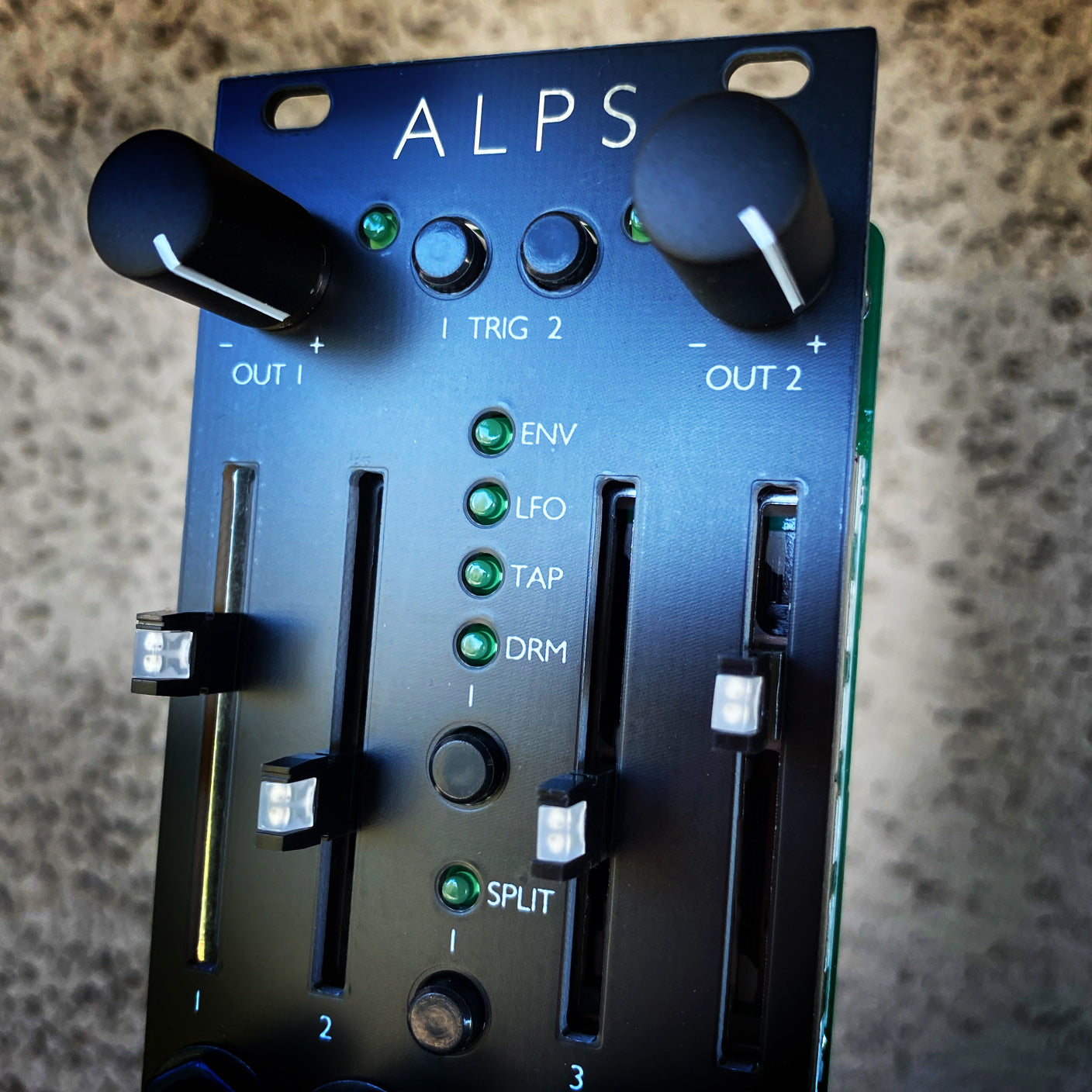 Alps - 10hp Peaks with sliders and attenuverters - Matte Black